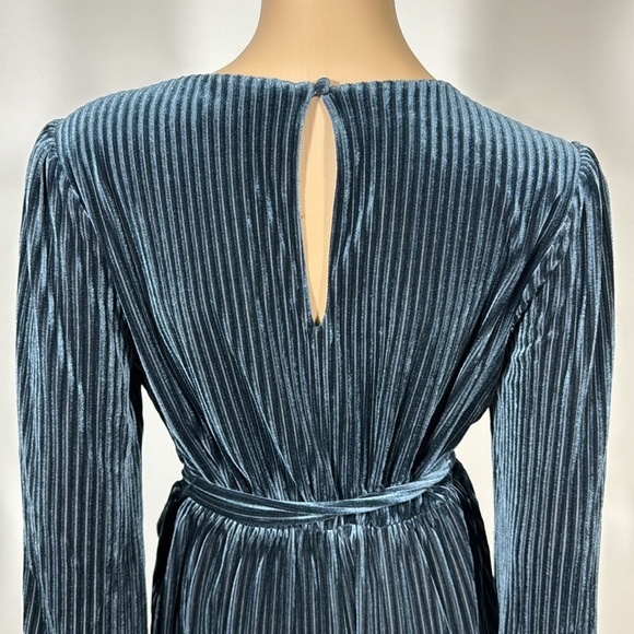 Anthropologie Ali & Jay Samantha Navy Striped Velvet Wide Leg Jumpsuit Small - Picture 8 of 9